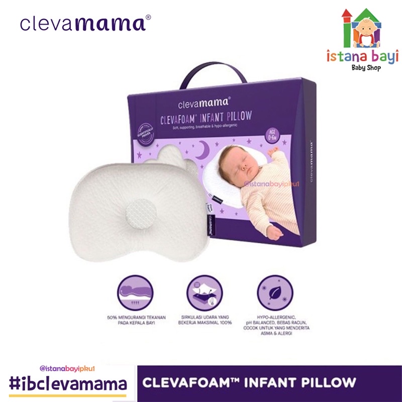 Clevamama Clevafoam Infant Pillow - Banyal bayi anti peyang