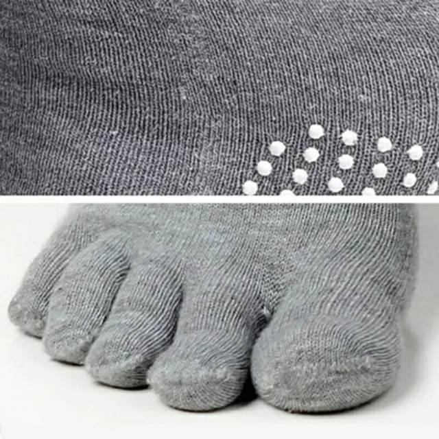 Kaos Kaki Yoga 5 jari fingers anti slip dot silicon - BLACK