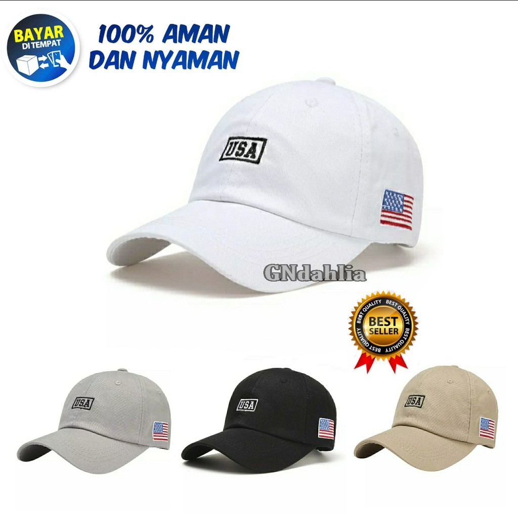 $BIGSALE## Topi distro USA cap topi pria Original USA bordir samping topi gaul topi kekinian 2020