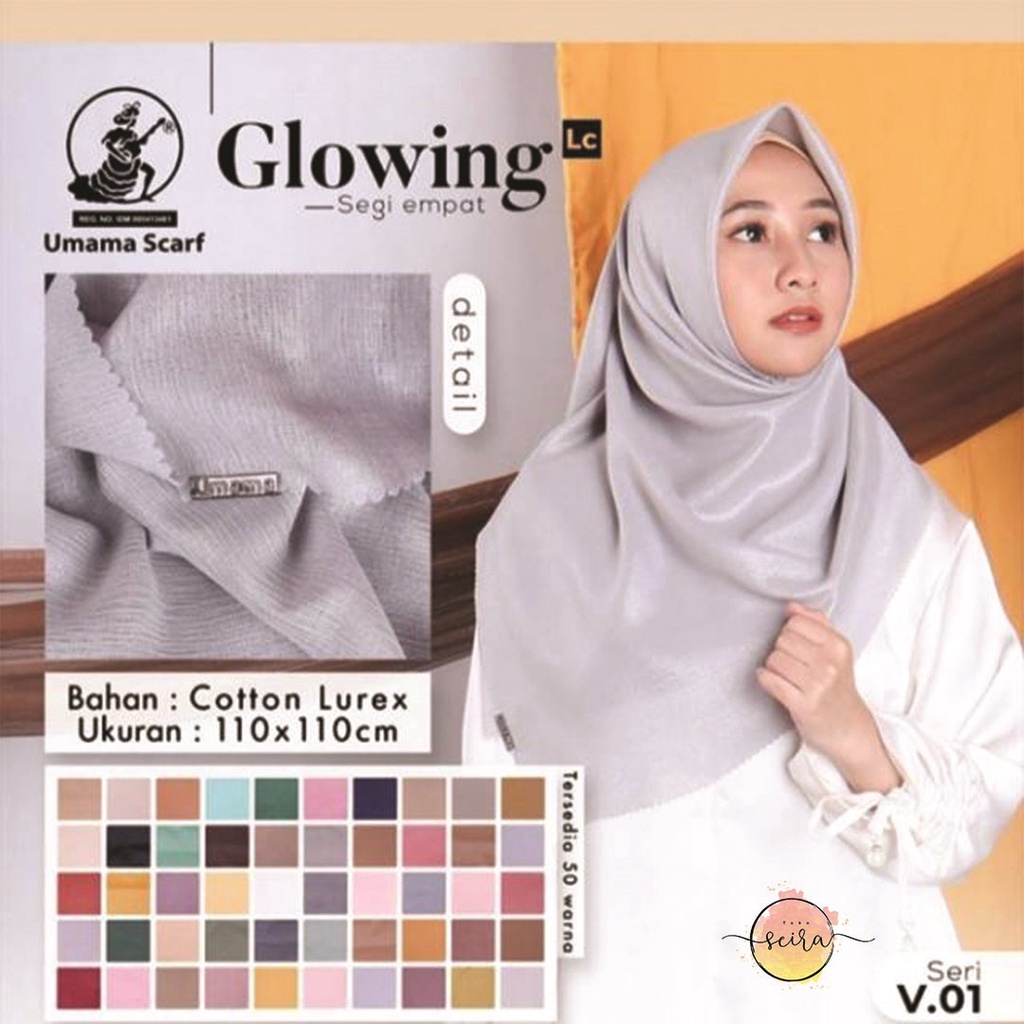 [BISA COD] Umama Kerudung / Hijab Glowing Laser Cut (LC) Part 1 (Bisa Pilih Warna)