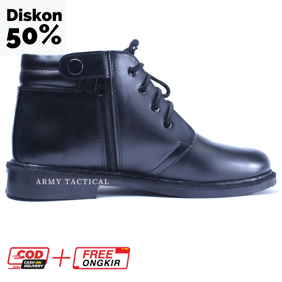 Sepatu Dinas PDH TNI Satpam Security Doff Sepatu Kerja Pria Oxford Pantofel Tali Resliting - KY03