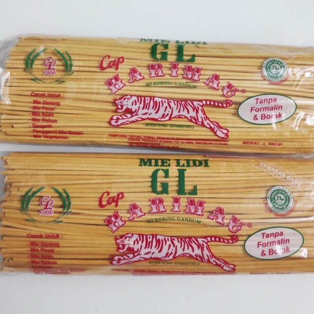 

Mie Lidi / Mie Aceh / Mie Gomak / Mie Kuning GL Cap Harimau 500g