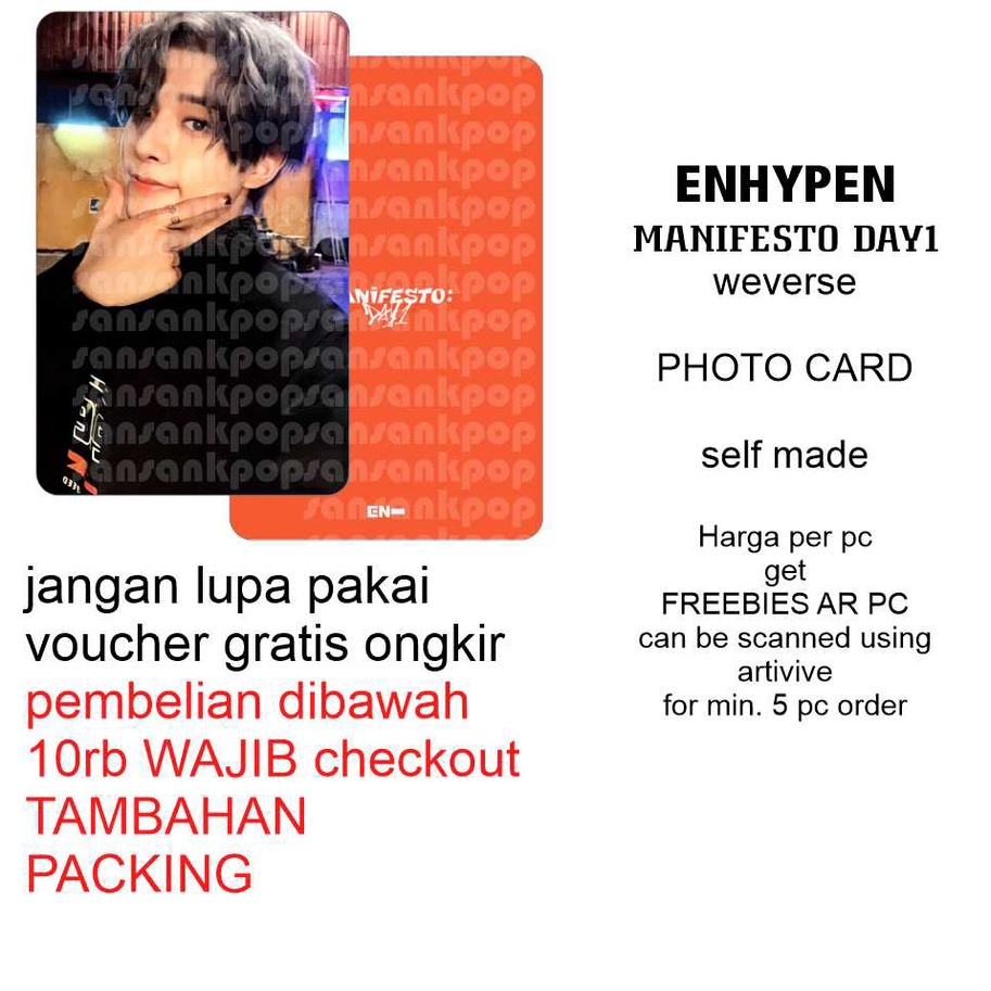 photocard enhypen Enha MANIFESTO D 1 WVS PC UNOFF