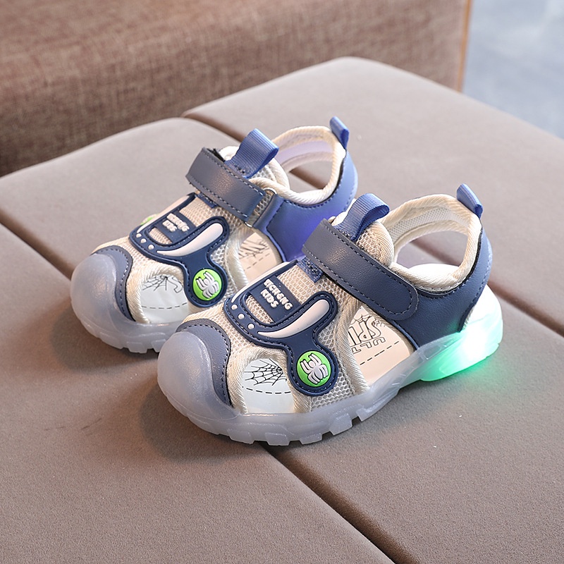 Juragan Junior [COD] Sandal ATIRA Lampu LED Anak Laki Laki Dan Perempuan Import Size 21-30