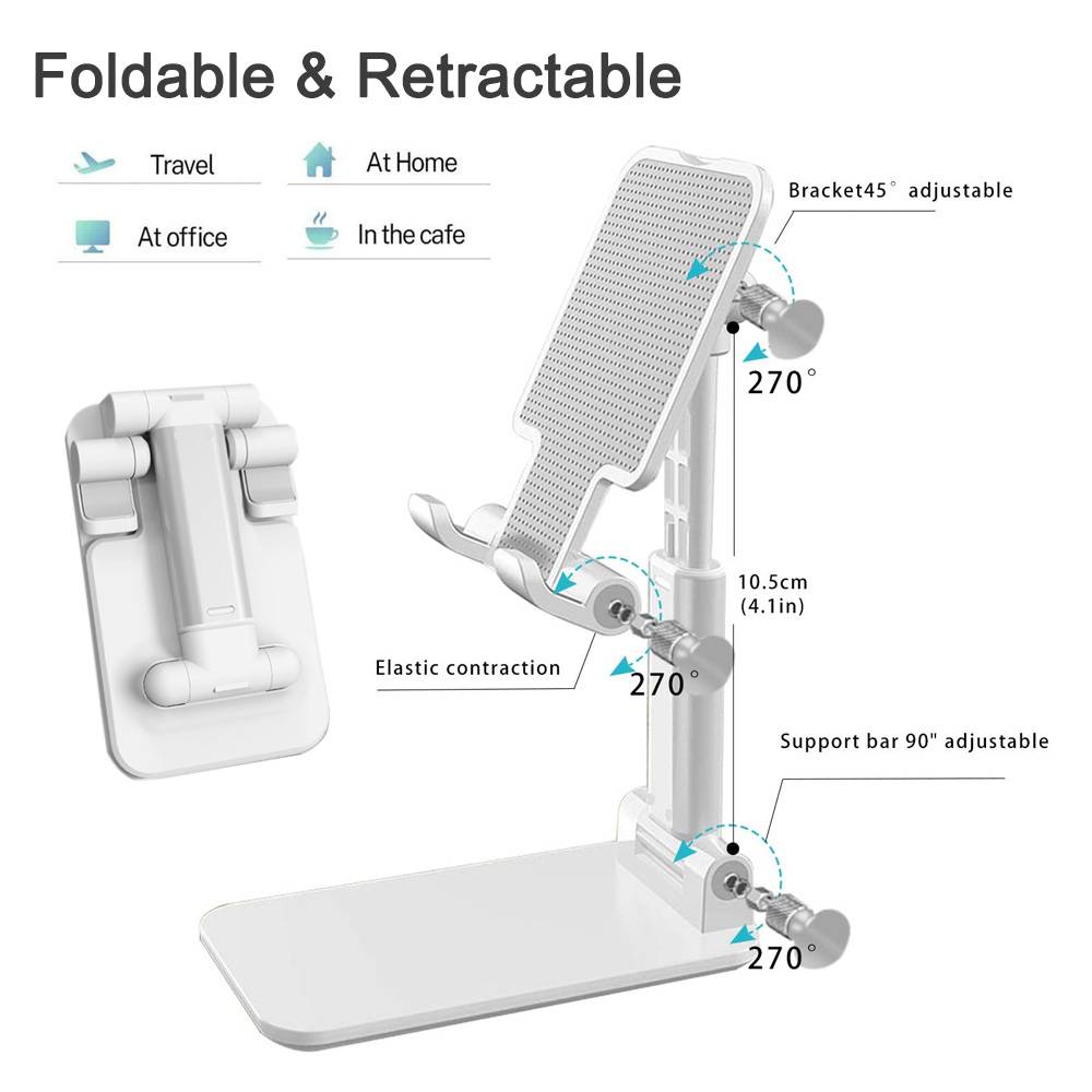 Stand Holder Hp / Tablet Bahan Metal Bisa Dilipat Untuk Iphone / Ipad