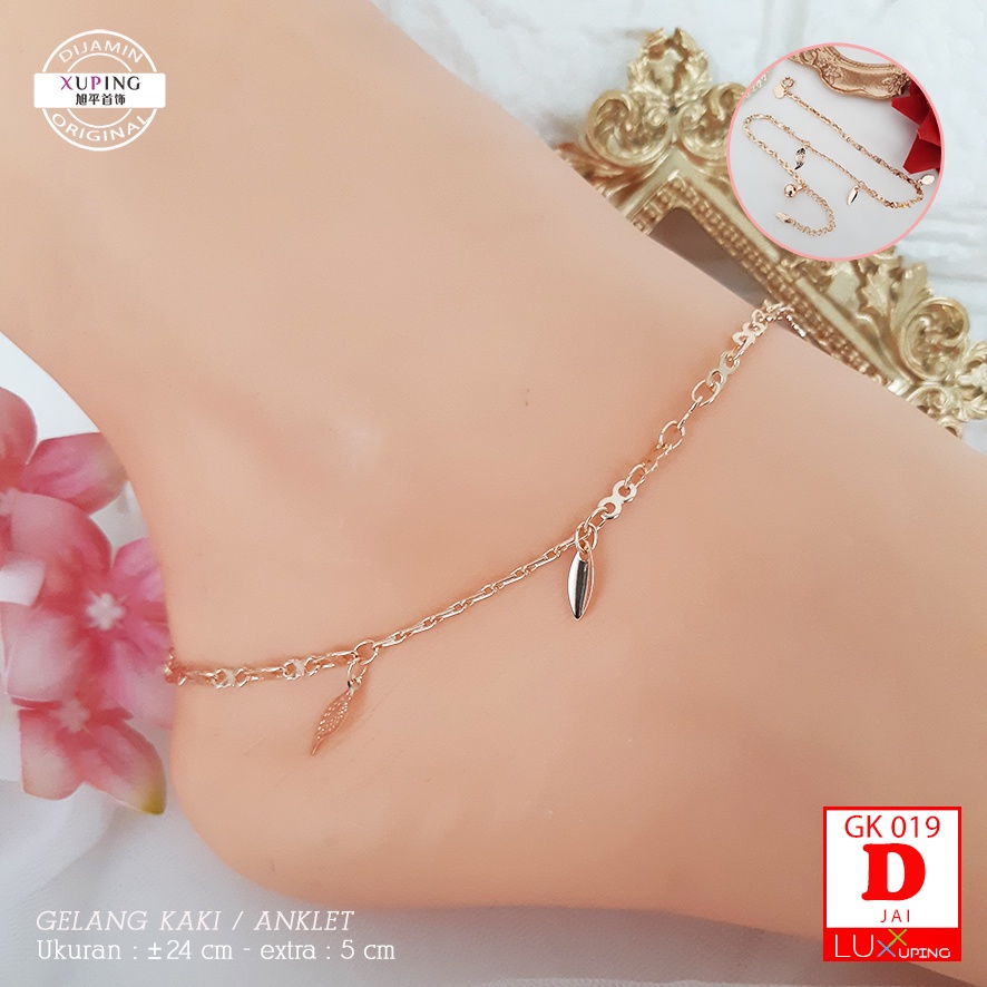 GK 019 Gelang Kaki Xuping Simpel Perhiasan Wanita Lapis Emas Imitasi Gelang Kaki Charm Aksesoris Kaki Pantai Aksesoris Korea Murah Merk Xuping Asli Premium Quality Luxx Xuping