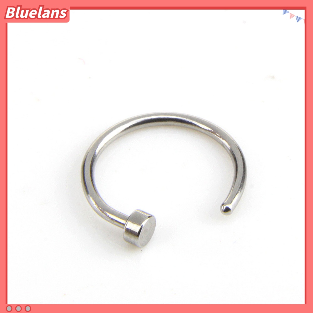 14pcs / Set Anting Tindik Hidung Bentuk C / O Aksen Berlian Imitasi Bahan Stainless Steel Untuk Unisex