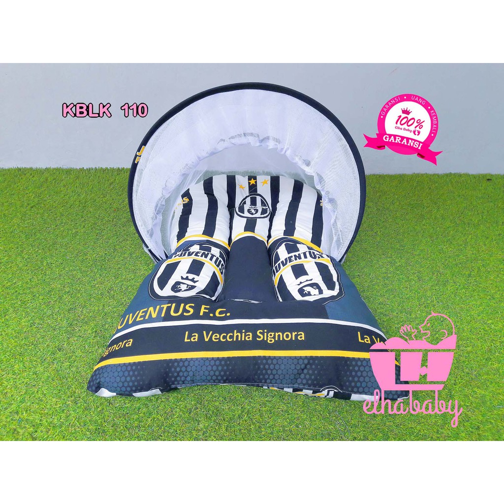 Tempat Tidur Baby Set Motif Bola | Kasur Bayi Lipat Kelambu | Hadiah Lahiran | Ranjang Anak Murah