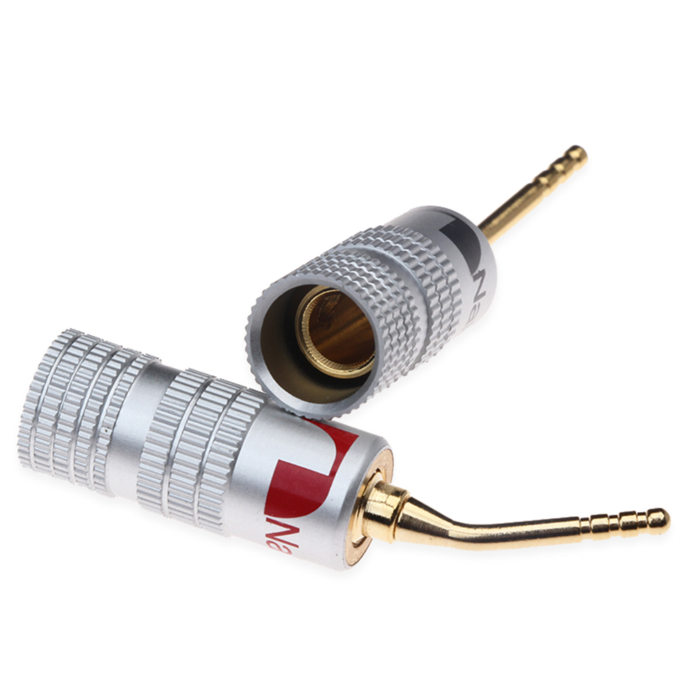 ELEGANT 2pcs Plugs Speaker Banana Plug Connectors Video Musical Cable Wire Pin Gold-Plated Audio Terminals/Multicolor