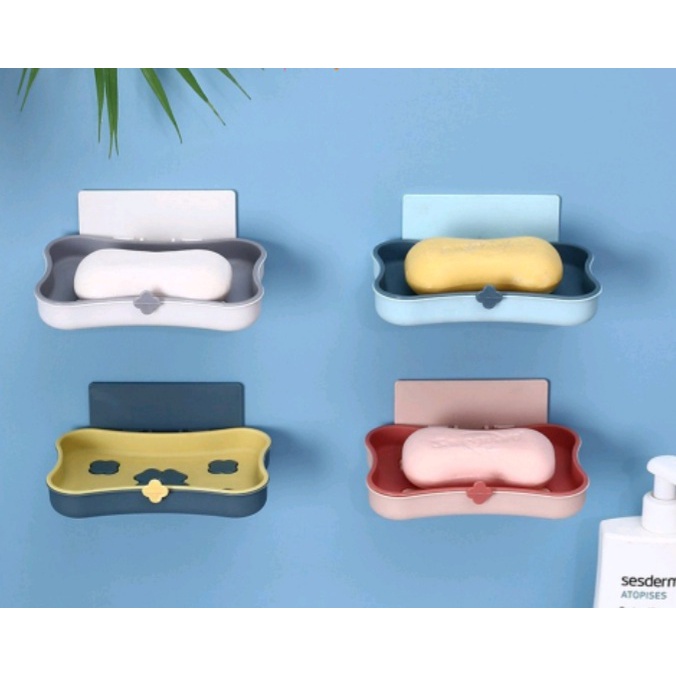 (B251) Tempat Sabun Batang Tempel Dinding Tanpa Paku / Rak Sabun Kamar Mandi / Kotak Sabun