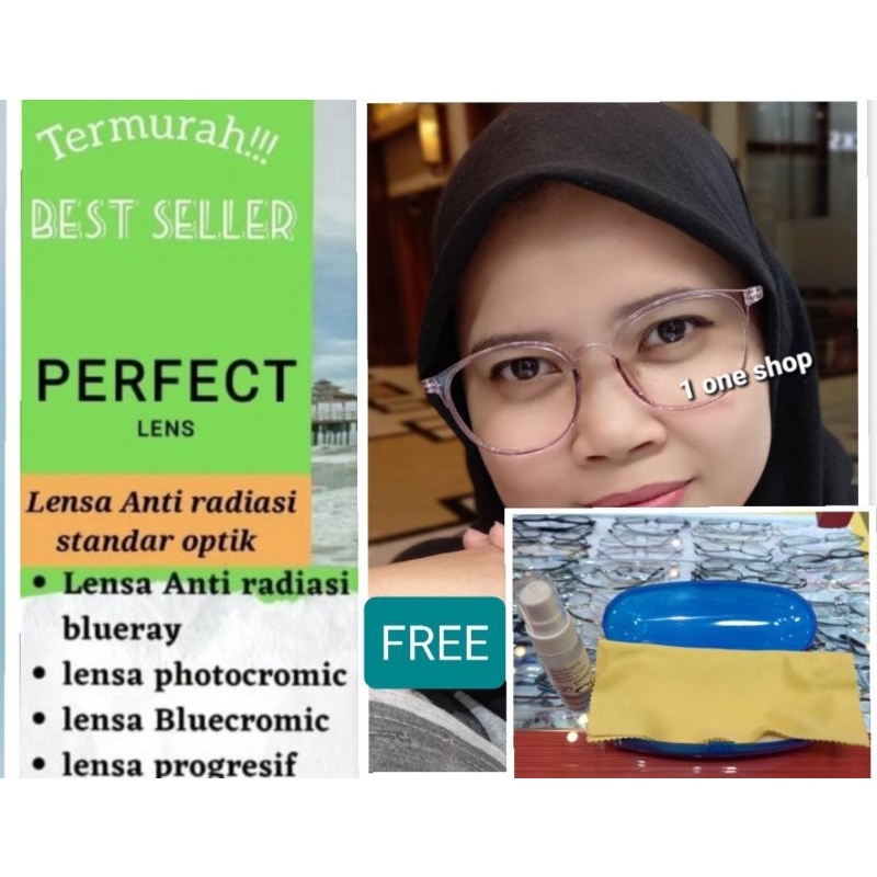 Paket Frame + Lensa Phoyocromic Anti Radiasi 2124 Kacamata Minus Anti Radiasi Supersin