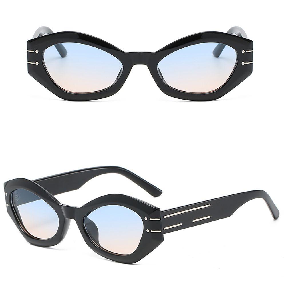 Mxbeauty Kacamata Hitam Mata Kucing Kepribadian Hip Hop Wanita Pria Korea Vintage Women Glasses