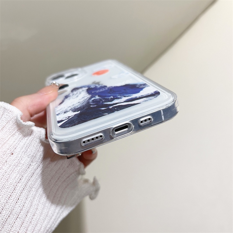 Soft Case Transparan Motif Peta Gunung Peak Untuk iphone 11 12 13 pro max x xs xr xsmax 7 8 plus