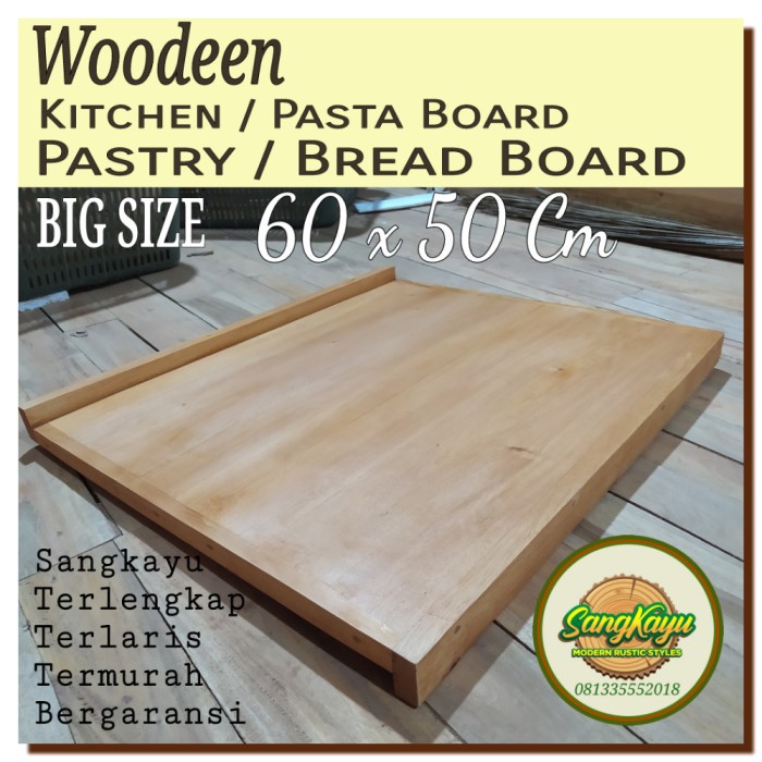 Pastry board talenan kue 60x50cm kayu talenan adonan pasta board