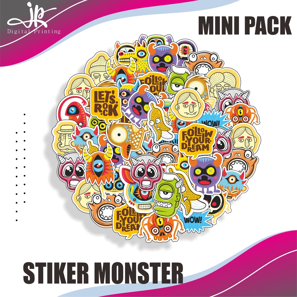 

JP Store Sticker Pack Motif MONSTER Stiker Pack Aesthetic Setiker 1set Untuk Case Hp Tumbler Laptop Anti Air