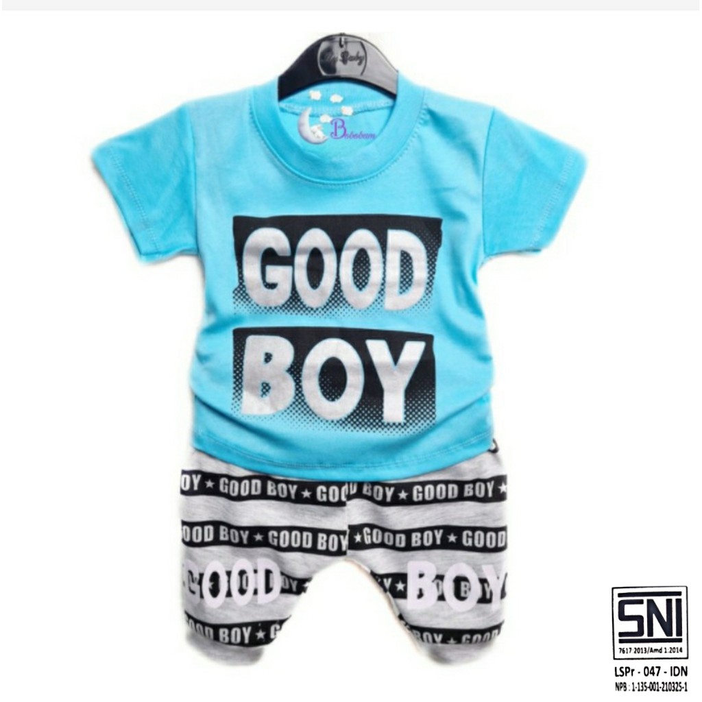 BOBOBAM BAJU BAYI ECER CASUAL KASUAL SETELAN ANAK GOOD BOY HARGA GROSIR