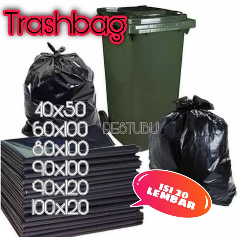 plastik sampah hitam   kantong sampah besar 40x50 50x75 60x100 80x100 90x100 90x120 100x120