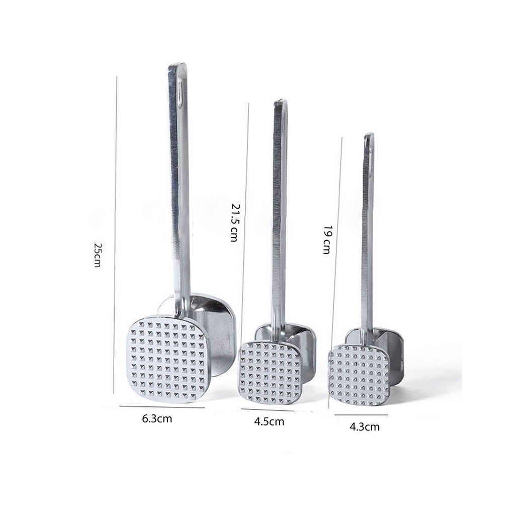 Meat Hammer Tenderizer Pelunak/Pelembut Daging Stainless Dua Sisi Palu Daging Gepukan Pengepuk