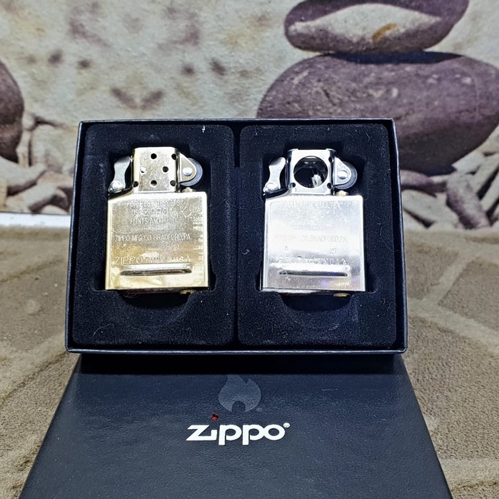 Insert Zippo Brass Gold Dan Silver Original Combo Set
