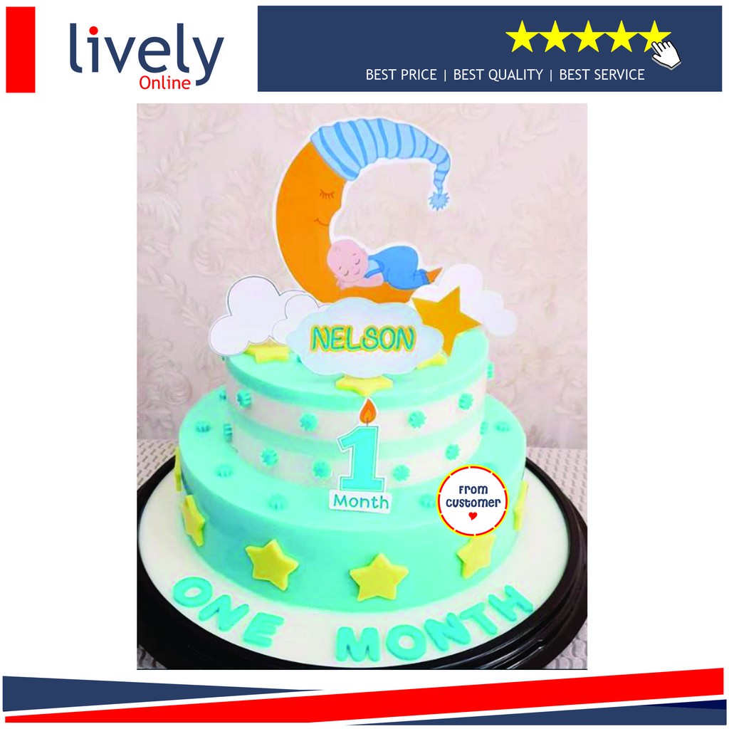 CAKE TOPPER KARAKTER HIASAN KUE HBD HAPPY BIRTHDAY CUSTOM NAMA BABY BOY set