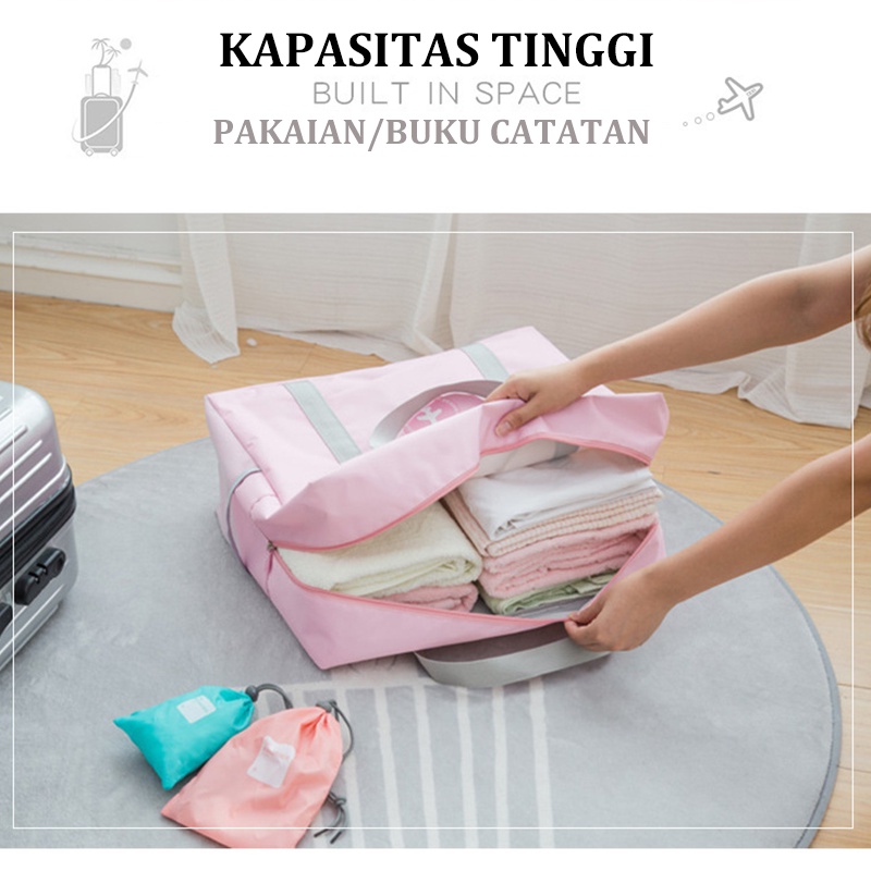 Tas Travel Besar Tahan Air Lipat Tote Tas Travel Organizers Portabel Tempat Penyimpanan travelbag Organizer Bag