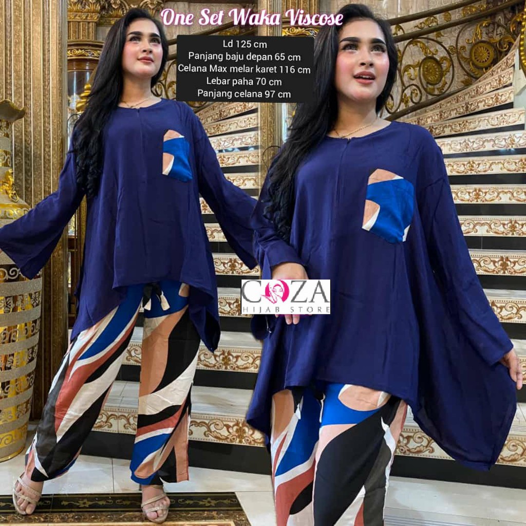 ULIA SET Setelan / One Set Waka Waka Jumbo Rayon Viscose Ori  / Coza Batik