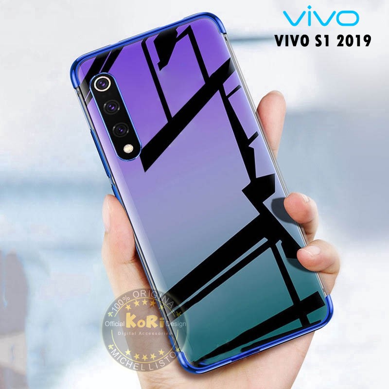 [KoRi] Case Vivo S1 2019 Clear Plating List Chrome Soft