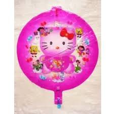 GROSIR 50 BIJI Balon Foil Hello Kitty Dobel isi bisa dijual kembali - Balon GAS PARASIT HELLO KITTY