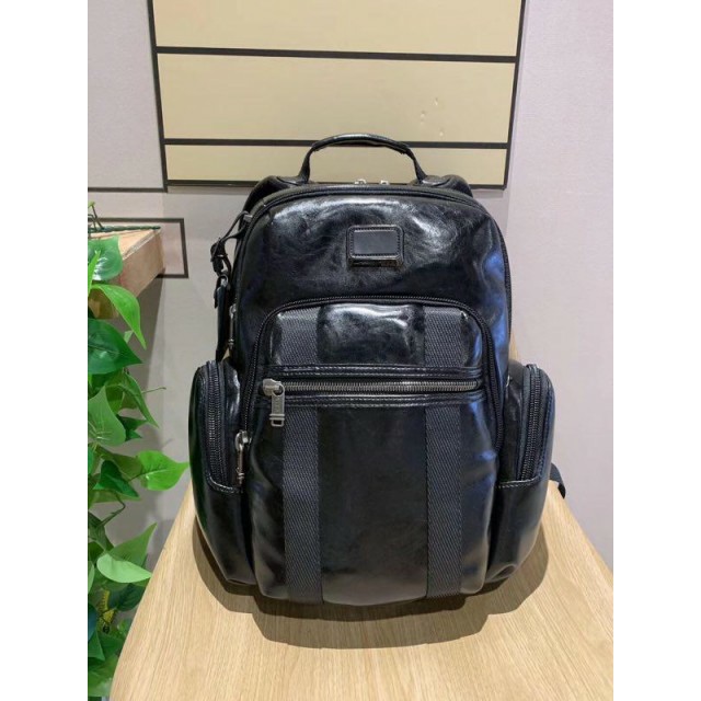 Backpack Tumi Alpha Bravo Nellis Leather HITAM Mirror