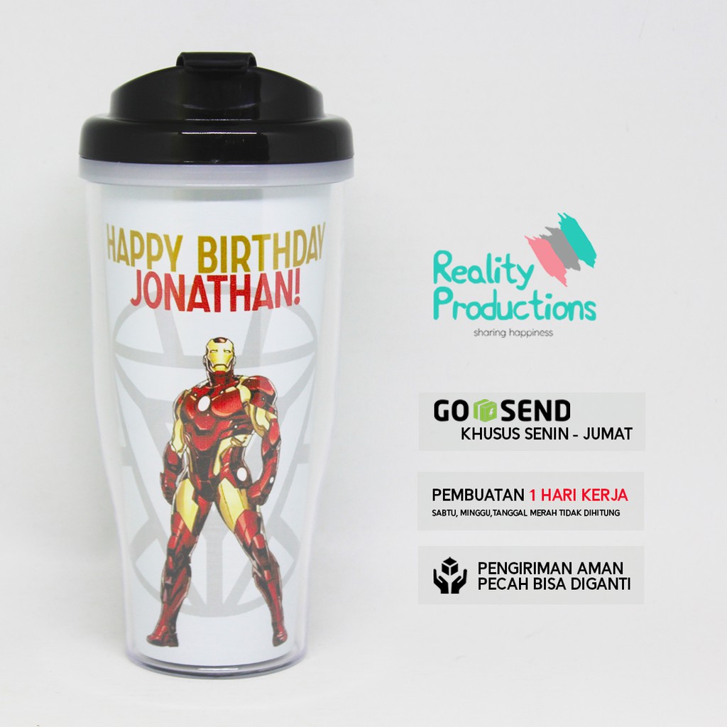 Exmoor Tumbler Iron Man untuk Kado Ulang Tahun Anak