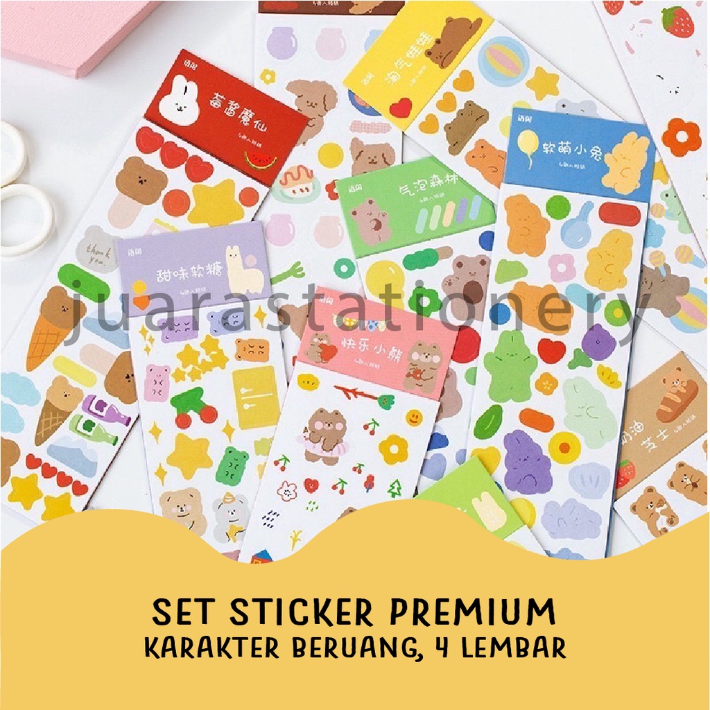 

677 - Premium Sticker Karakter Scrapbook 1 PACK ISI 4 LEMBAR / Premium Sticker / Scrapbook / Journaling