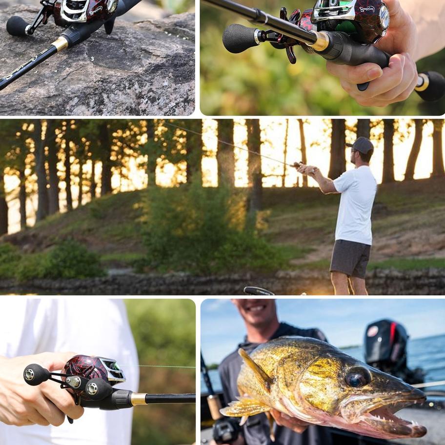 HARGA SAMA YUDO Telescopic Joran Pancing Set Carbon Fiber Fishing Pole Reel Pancing 18+1BB Mesin Mem