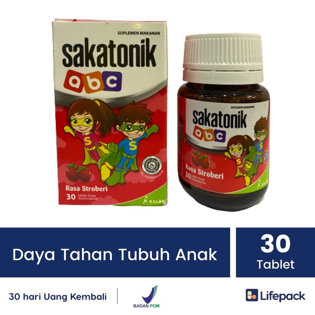 Sakatonik ABC 30 Tablet - Multivitamin Anak - LIFEPACK-Strawberry