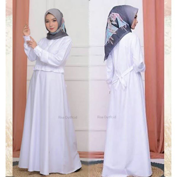 Gamis Putih Busui Terlaris 2022 Gamis syari Remaja Folia Dress Others Gamis Putih Jumbo Gamis Putih Wanita Terbaru 2022 Fashion Muslim R02