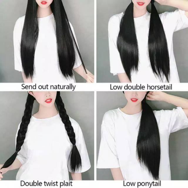 Wig Rambut Palsu Plus Topi Base Ball Panjang 60 CM
