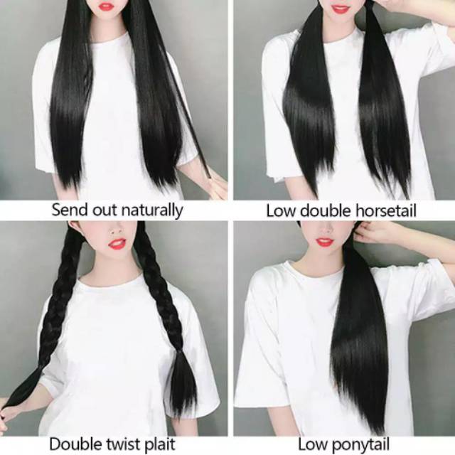 Wig Topi Perempuan / Topi Baseball Dengan Wig Sintetis Hair Extension RAMBUT PANJANG