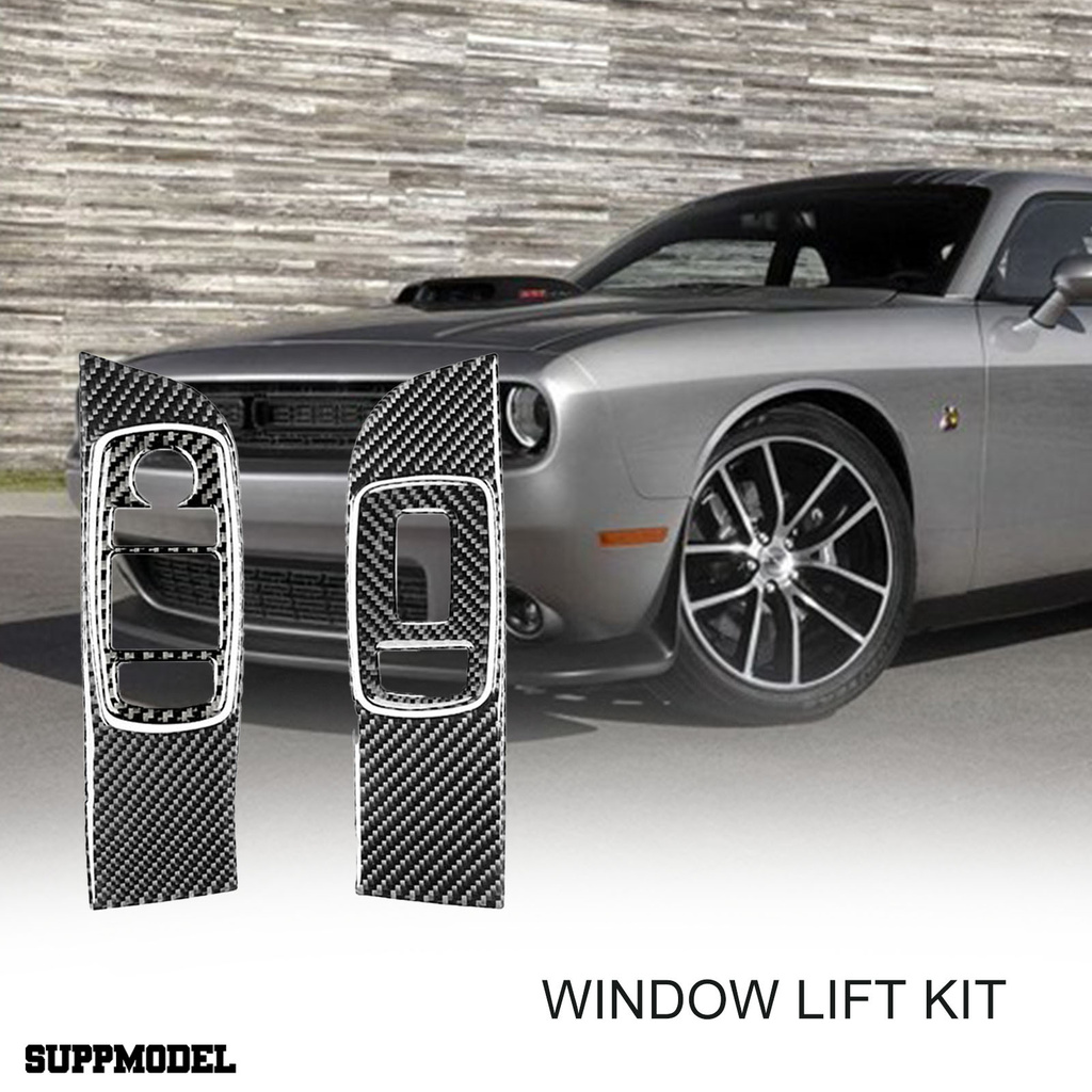 Smodel 4pcs / Set Stiker Cover Stir Mobil Bahan Carbon Fiber Tahan Panas Untuk Dodge Challenger 2015