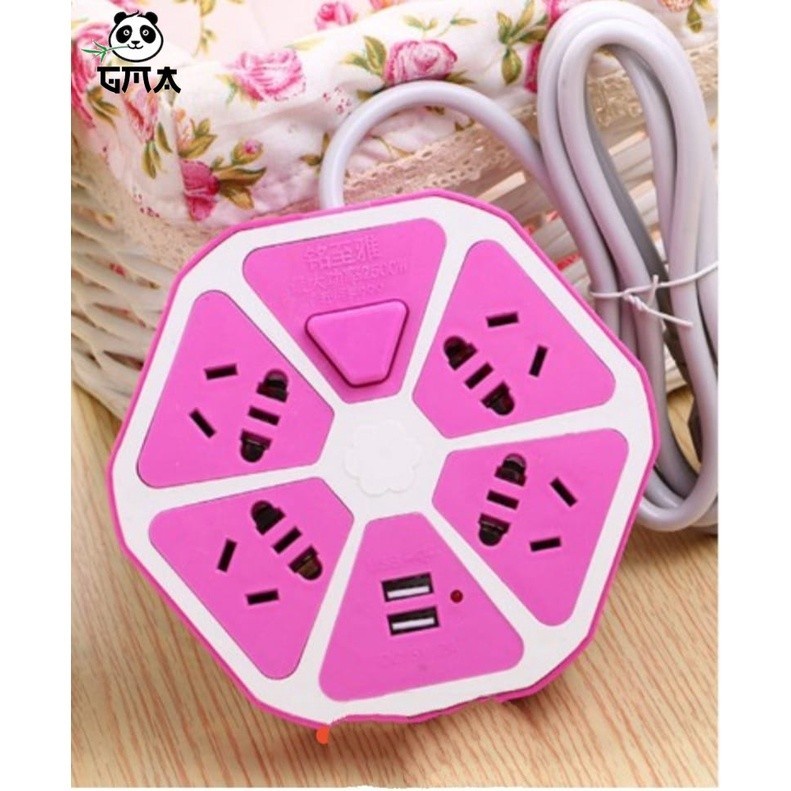 Usb HEXAGON Socket + 4 Usb Smart Power