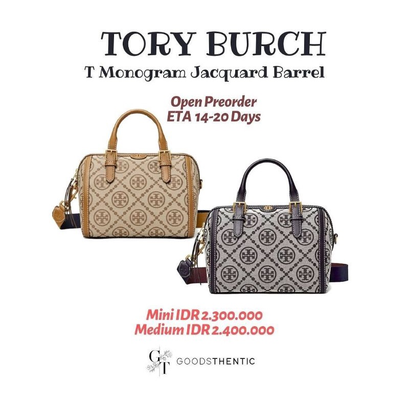 TORY BURCH T MONOGRAM JACQUARD BARREL