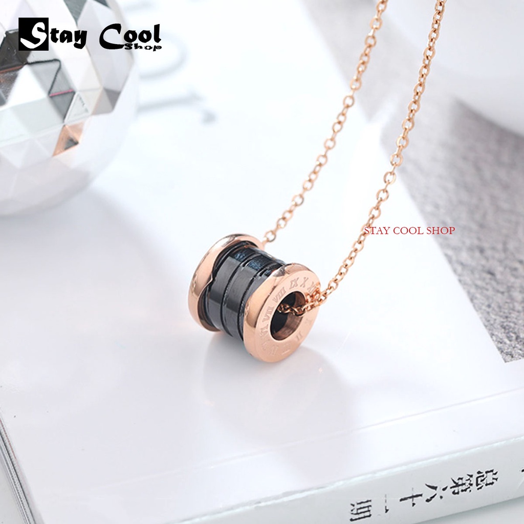 Kalung Titanium Bulgari mata hitam dan putih Anti Karat Dan Luntur Highs Quality Import Bisa Cod Bayar Ditempat