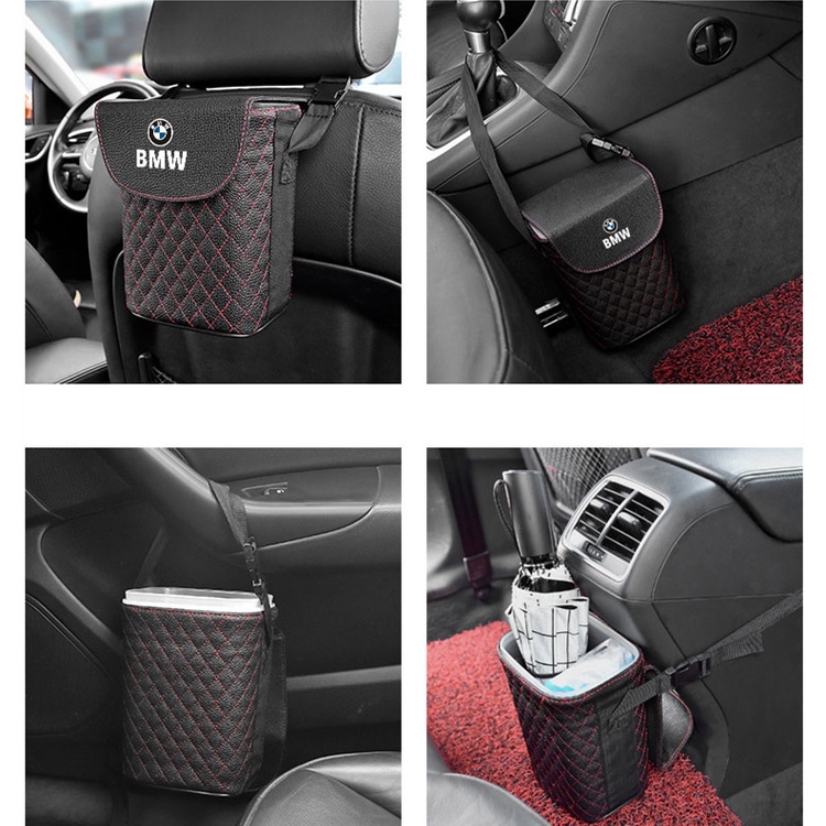 (G-CLUB) Tempat Sampah Bahan Kulit Tahan Air Untuk Mobil BMW