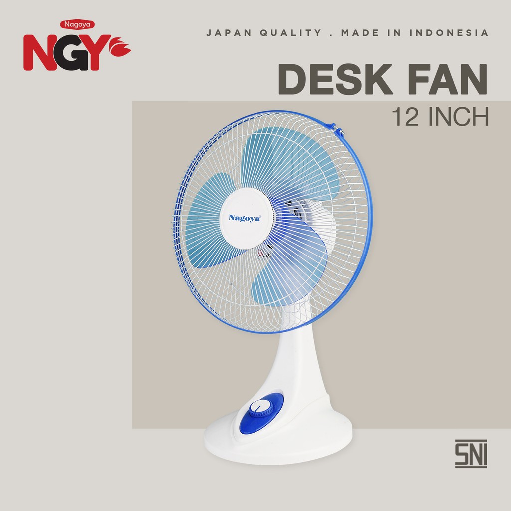 

NAGOYA NG-12DF Kipas Angin Meja Kecil 12 in / Portable Desk Fan 12 inch Putih Biru Glossy | NGY
