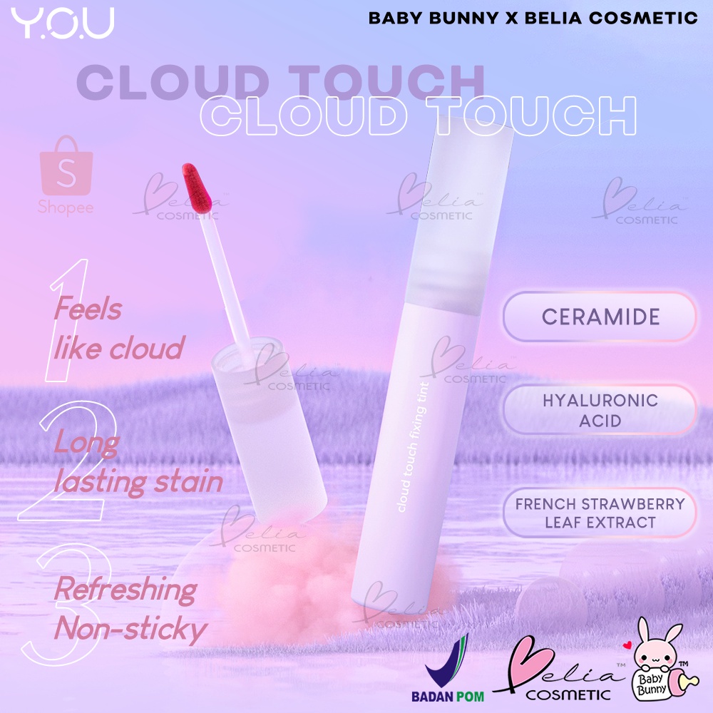 ❤ BELIA ❤ YOU Cloud Touch Fixing Tint | Lip Tint [Soft Velvet Finish Lip Stain | Korean Style Lipstik Bibir | Melembapkan Tahan Lama liptint]