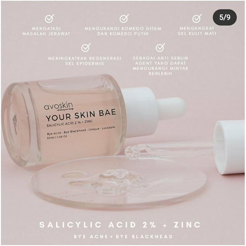 Avoskin Your Skin Bae YSB Niacinamide Cica|Alpha Arbutin|Marine|Salicylic|Vit C |Ginseng Serum Toner