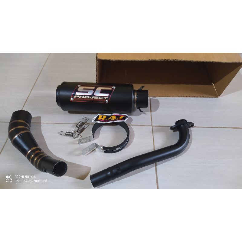 knalpot SC project hitam Aerox 155cc