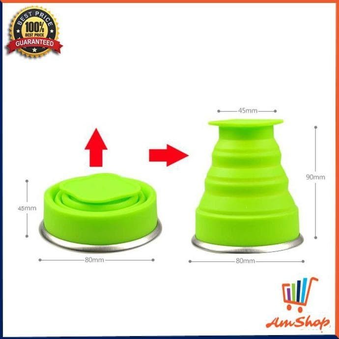 Gelas Lipat Silikon Foldable 200ml Silicone Mug Outdoor Murah