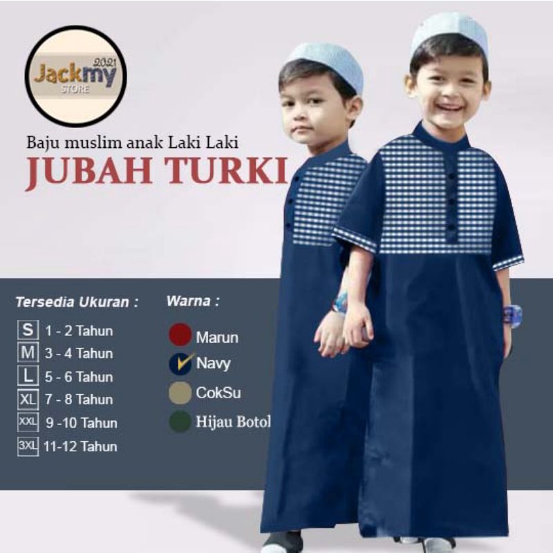 gamis anak laki laki warna navy / jubah turki anak laki laki warna navy / jubah turki 2021