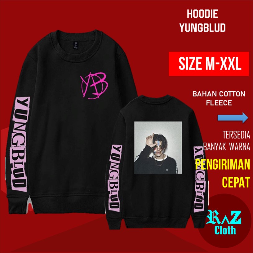 Baju Crewneck YB Yungblub Sweater Remaja Unisex Hoodie Tanpa Topi O Neck Hoodie Tanpa Topi Crewneck