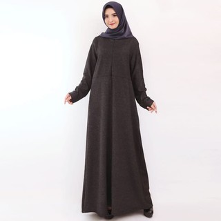  Baju  Muslim Gamis  Wanita  Gamis  Jeans Jersey  Zipper Gamis  