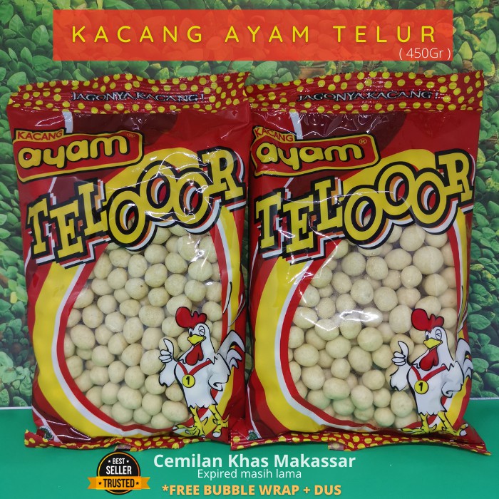 Kacang Telooor Cap Ayam 450 Gram Kacang Telur Cap Ayam Khas Makassar Cemilan Khas Makassar